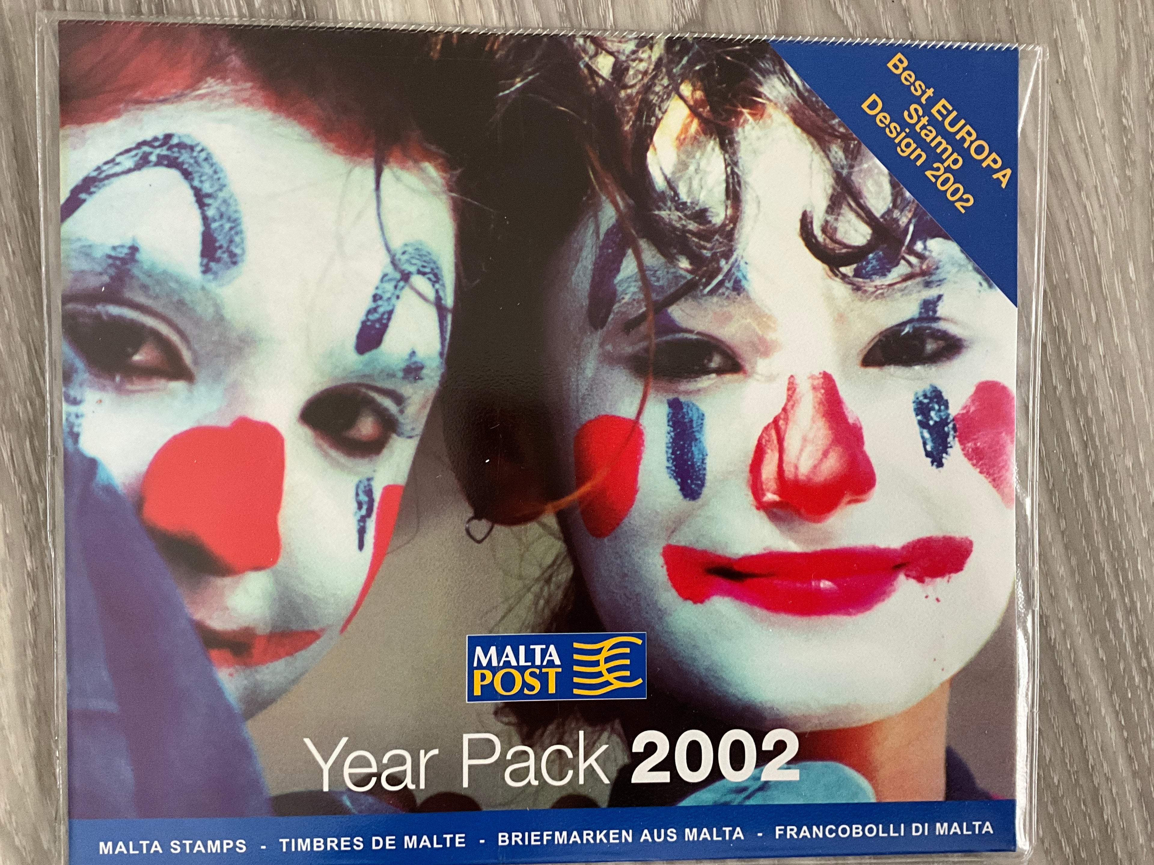 Malta Post Year Pack 2002 – Complete Mint Set – Featuring "Best Europa Stamp" Award Winner