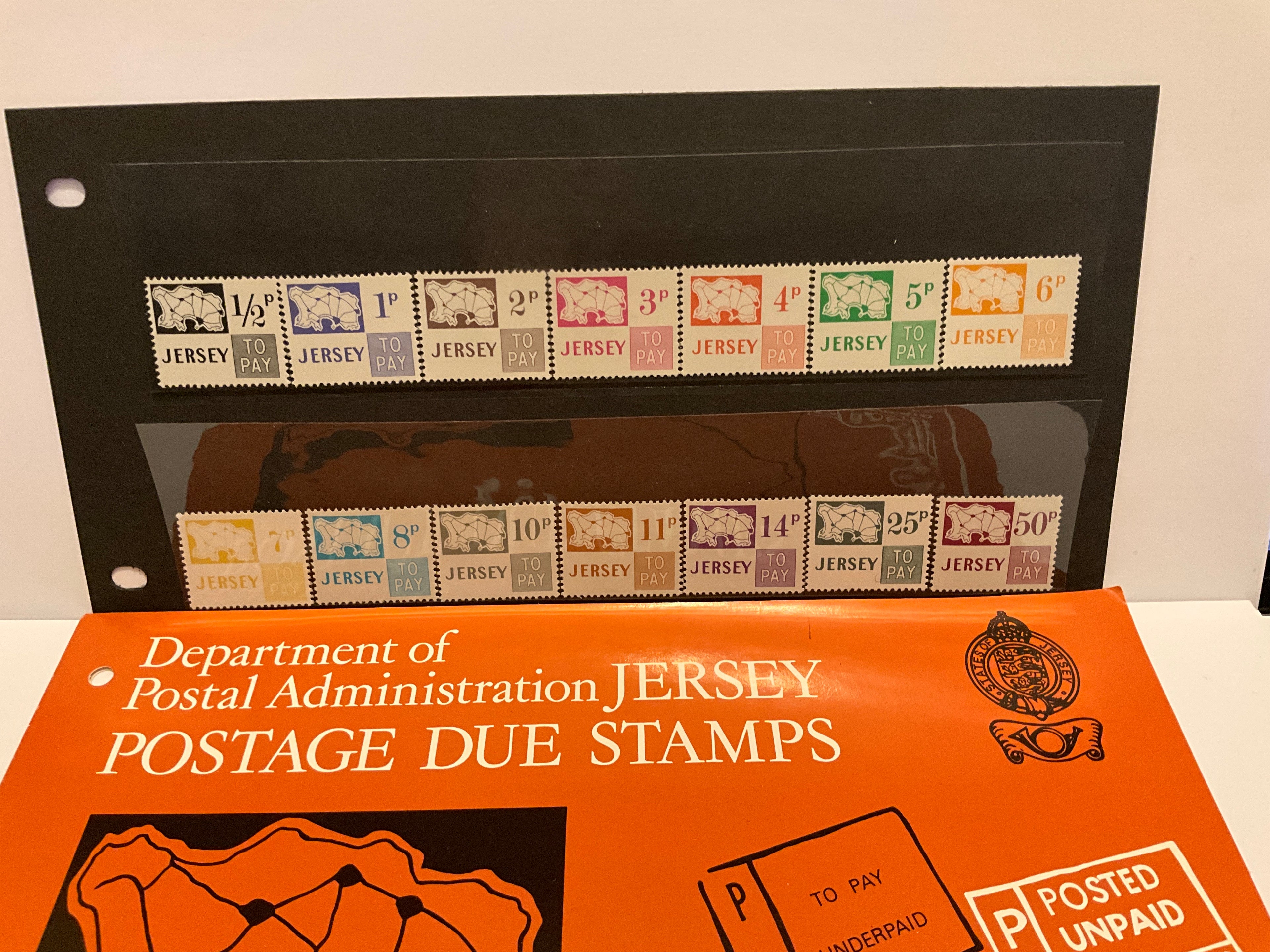 Jersey Postage Due Stamps 1971 Era