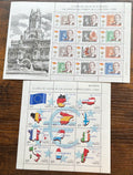 150th Anniversary Sheet (Top) + Euro Countries Sheet (Bottom) (LOT E2520)