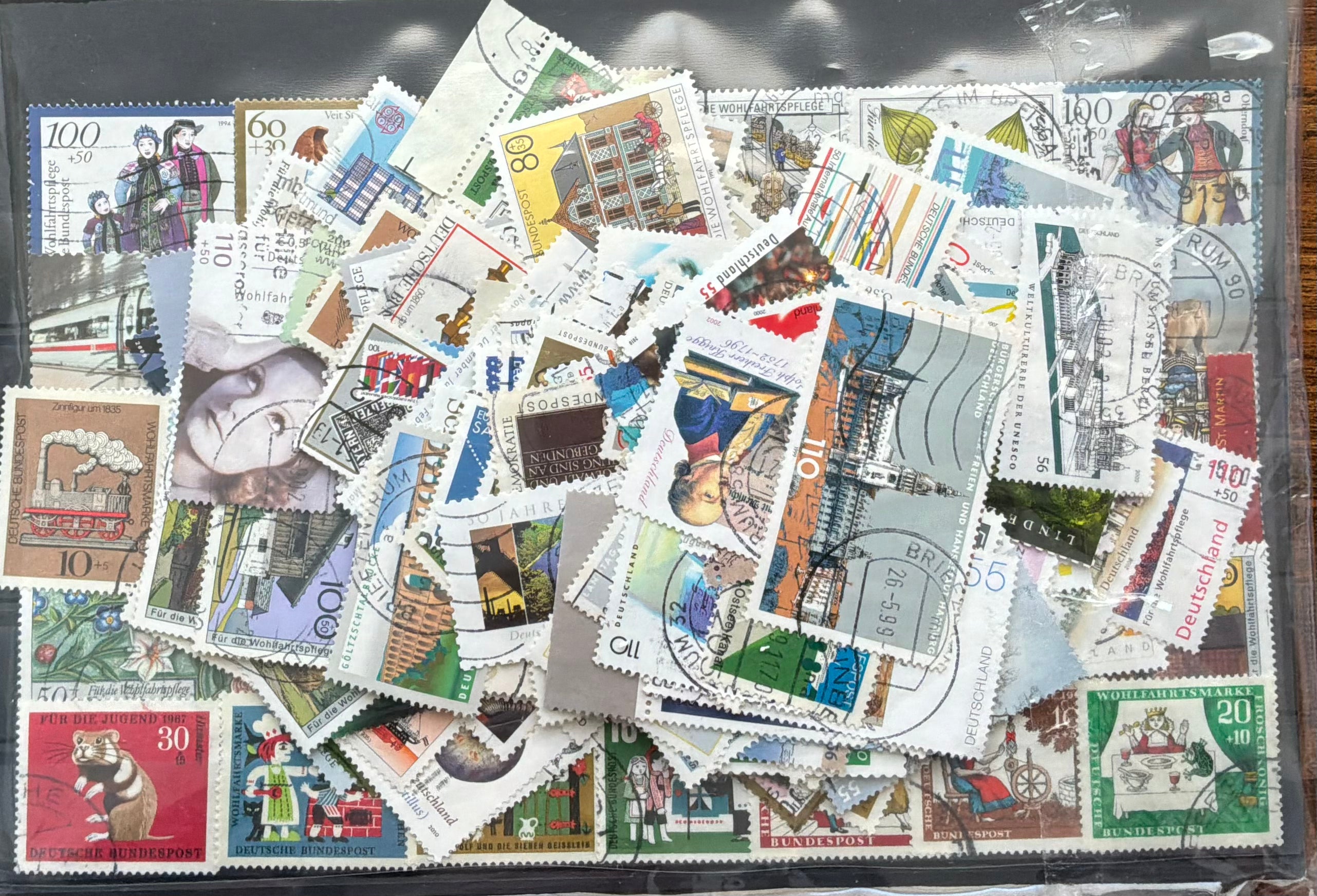 250 German Commemorative Stamp Mixture - Large Format Mixture - Wildlife, Art & Modern Euro LOT ST641
