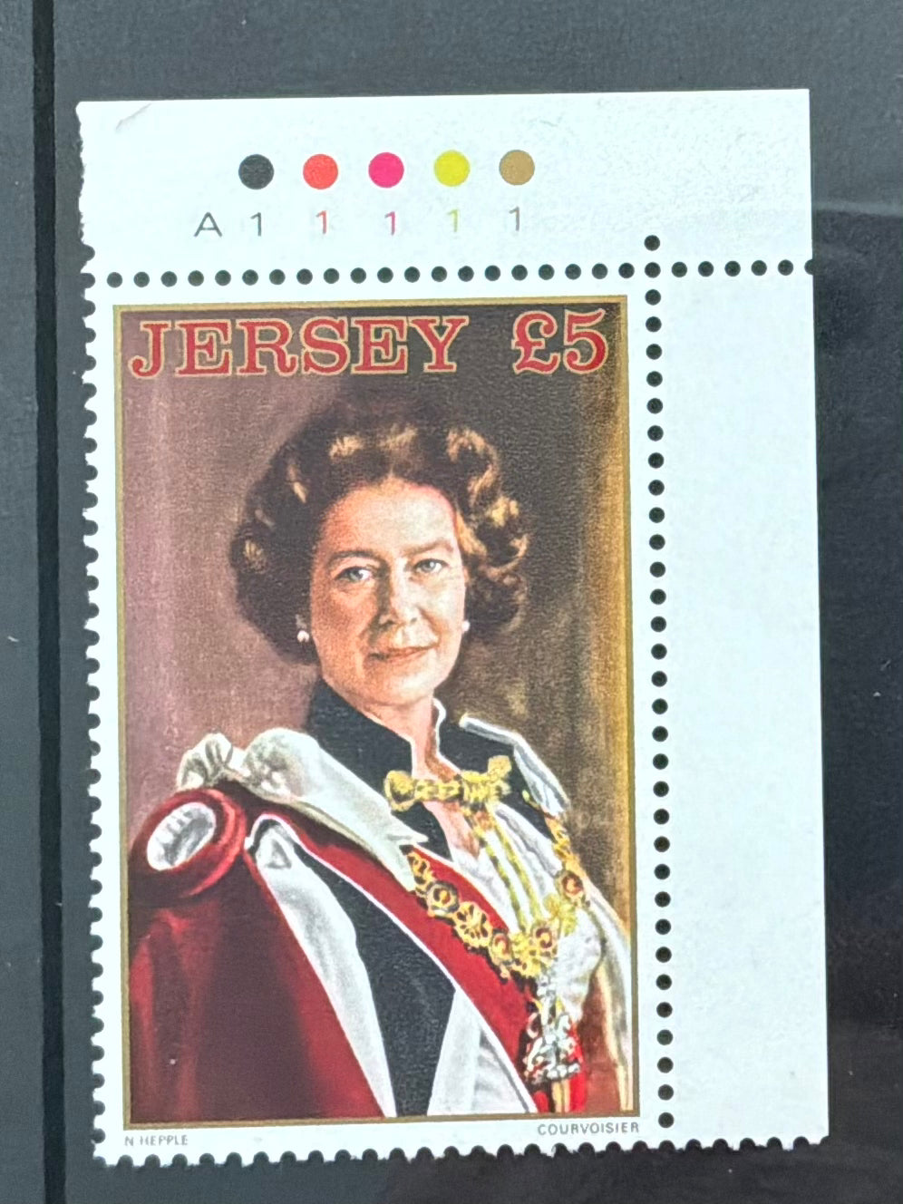 Jersey 1972 £5 Queen Elizabeth II High Value - MNH Corner Margin with Traffic Lights - LOT ST631