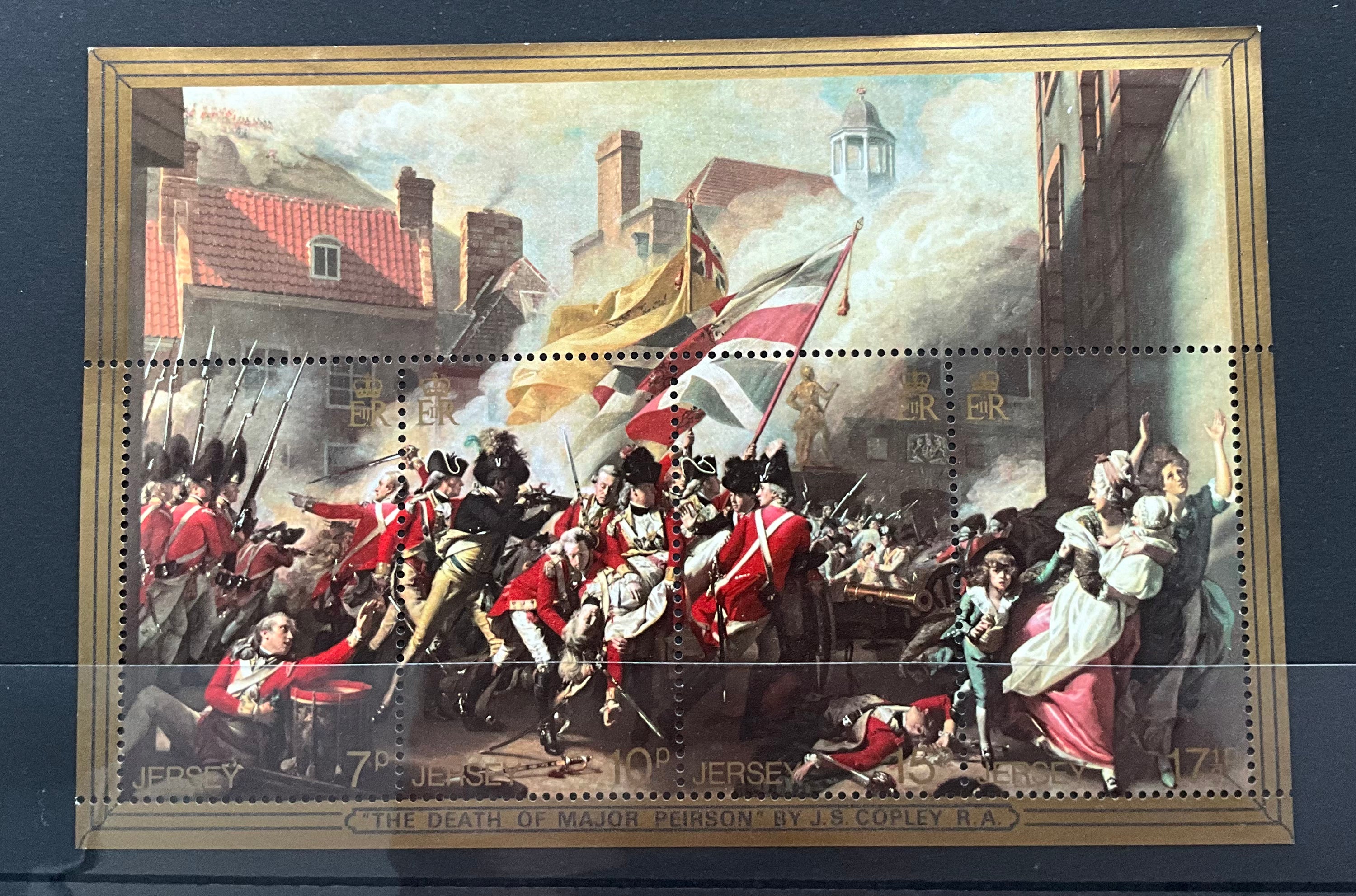 Jersey 1981 Battle of Jersey Bicentenary Souvenir Sheet - Death of Major Peirson - Mint MNH (LOT F2658)