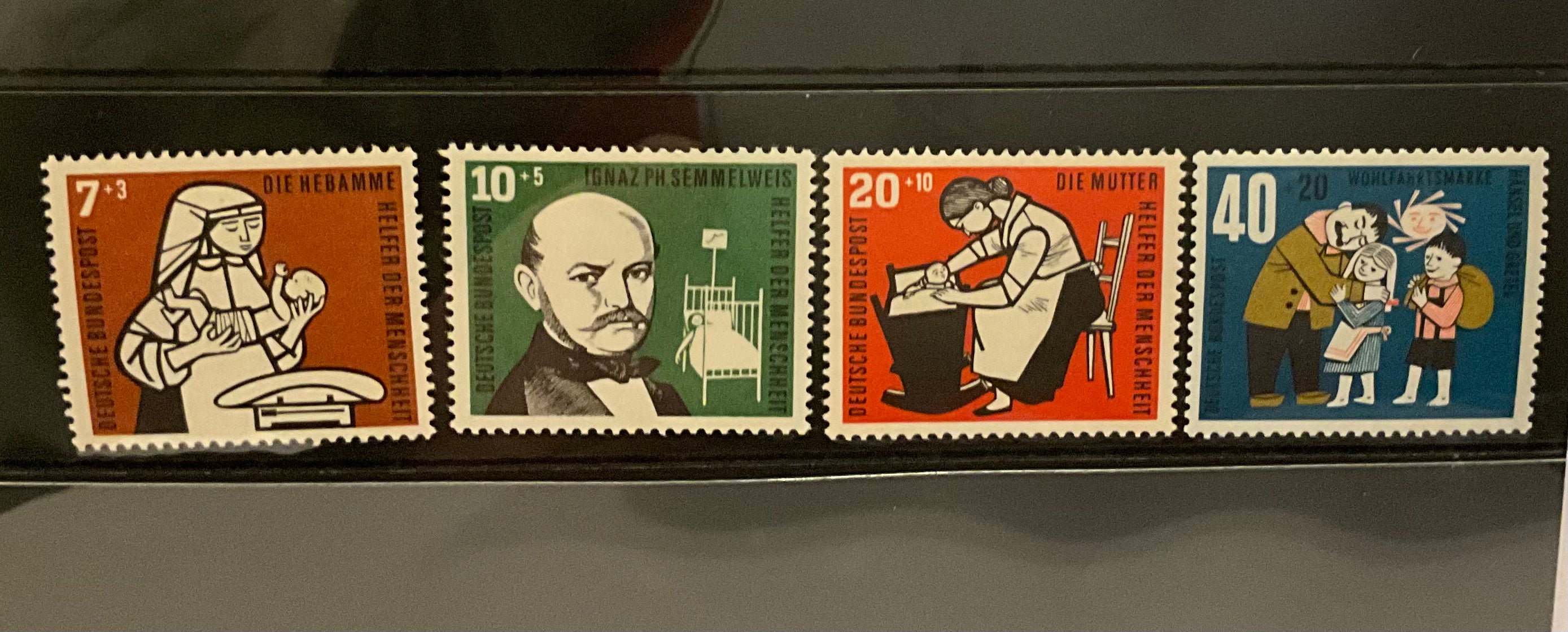 1956 West Germany set of 4 mint stamps