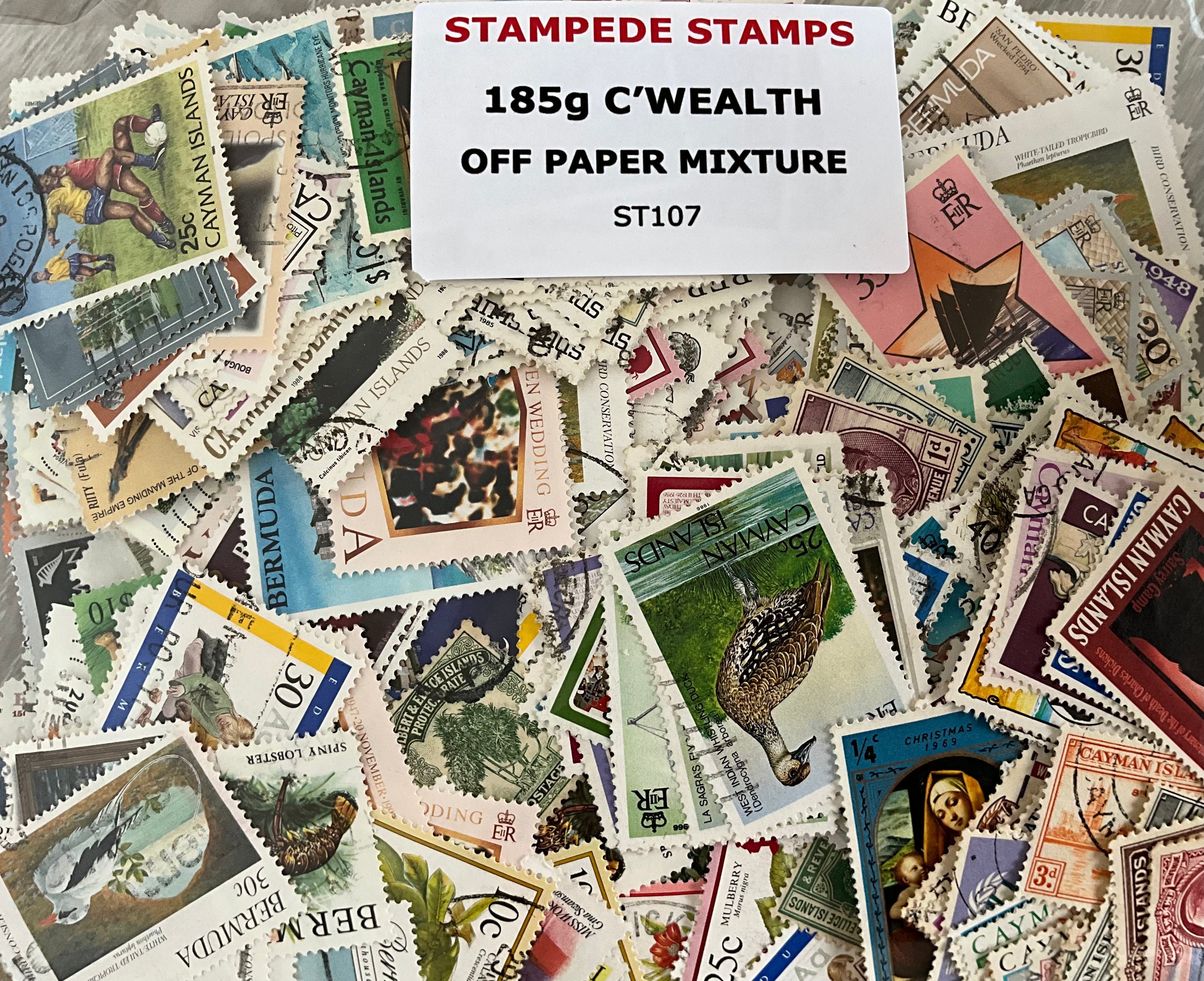185g British Commonwealth Off-Paper Stamp Mixture - High Quality ST107*