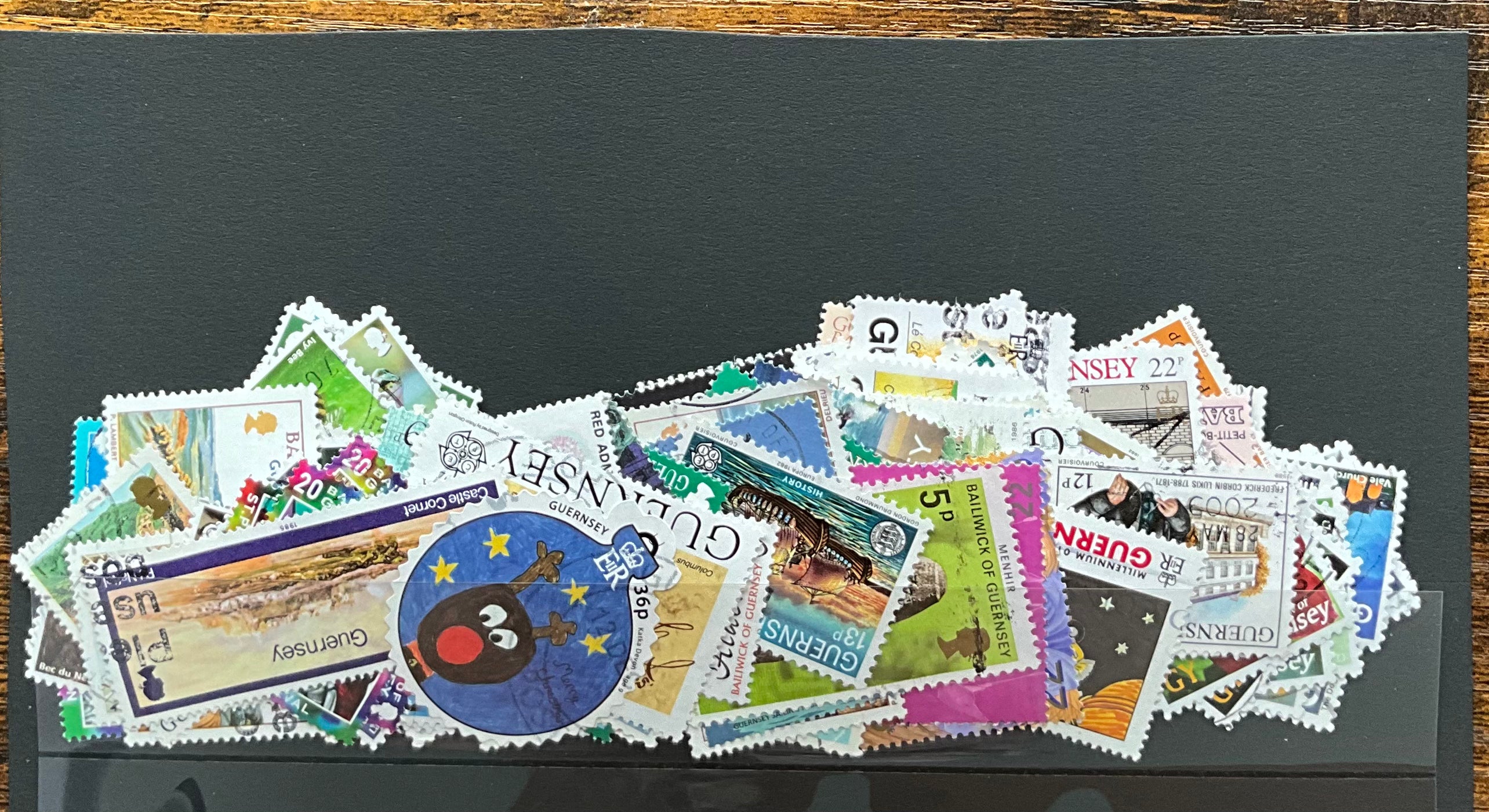 100 Different Guernsey & Alderney Stamps - All Unique - No Duplicates - Huge Topical Variety (LOT F2643)