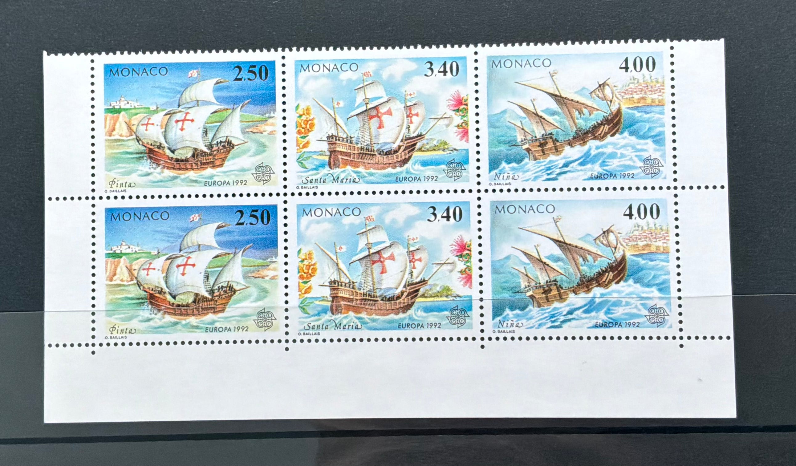 Monaco 1992 Europa Miniature Sheet - 500th Anniv. Discovery of America MNH - LOT ST619