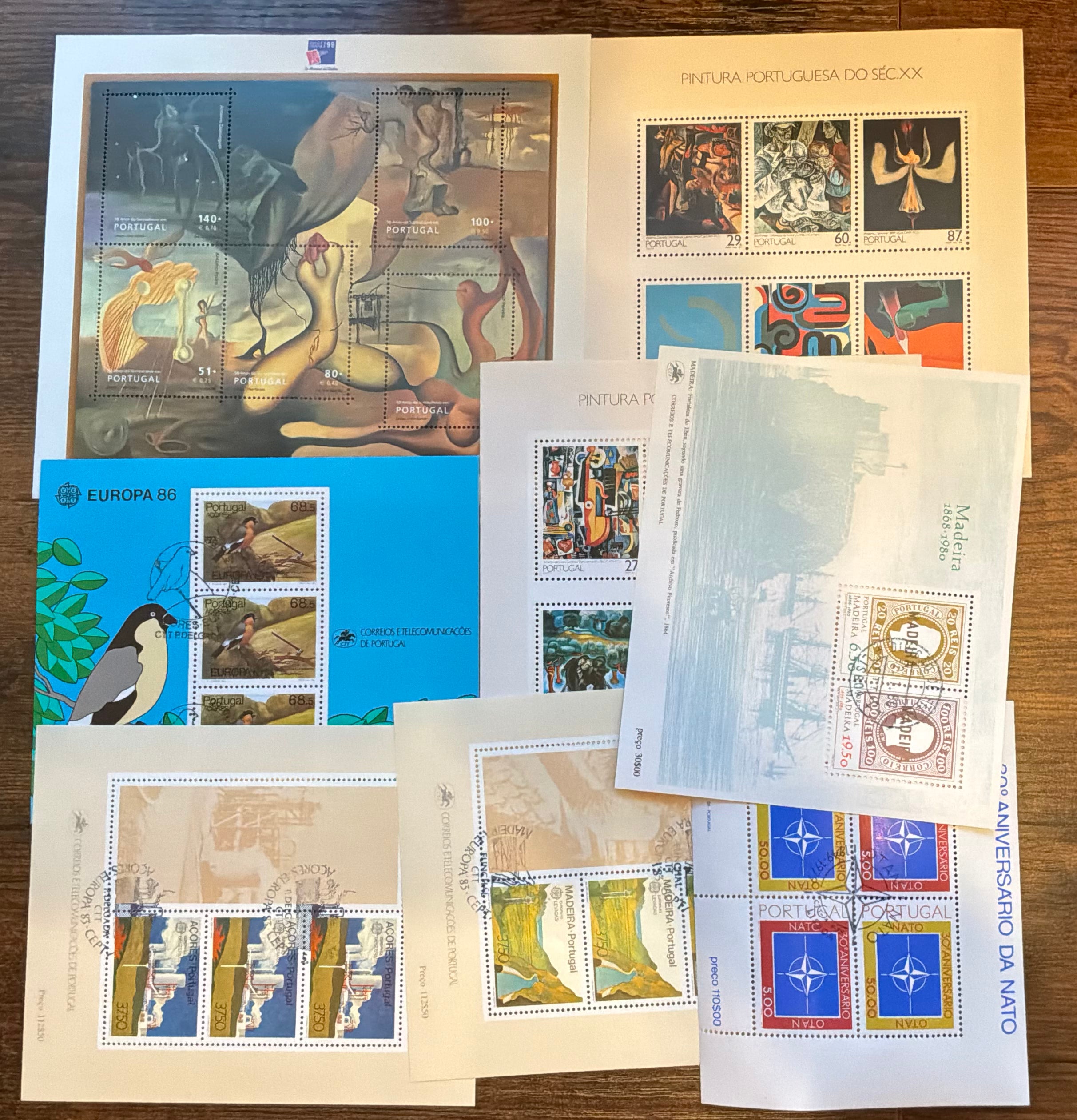 Portugal & Colonies Stamp Collection - 1983 Europa CEPT, Azores, Madeira & NATO Souvenir Sheets