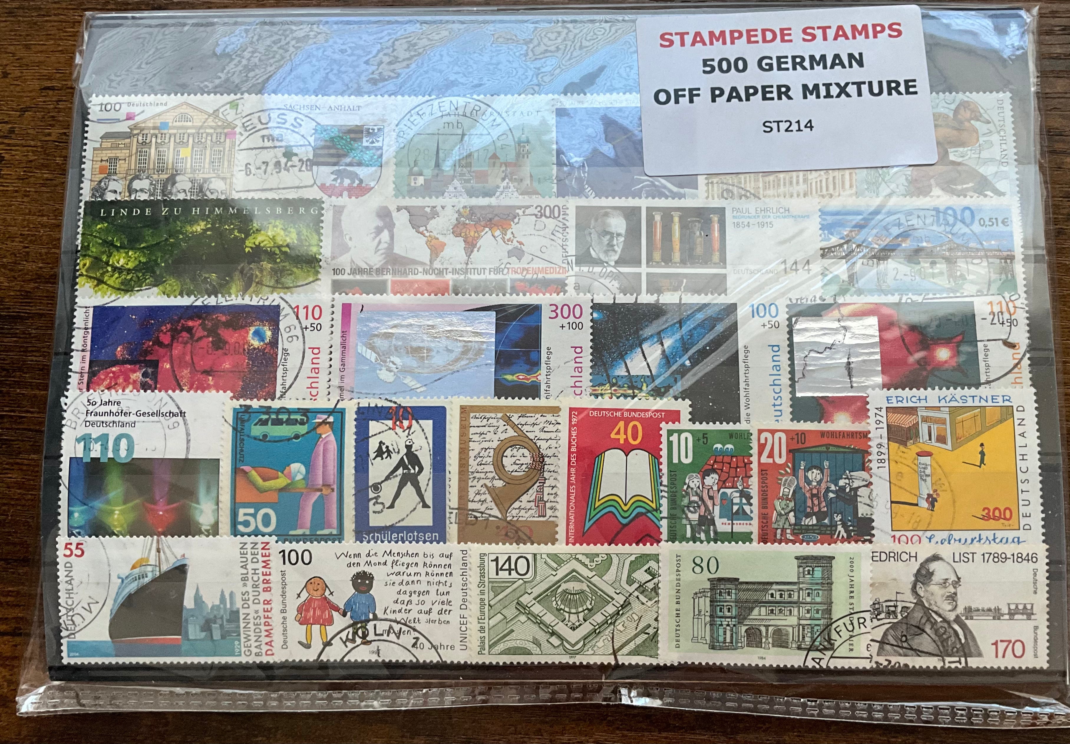 Germany Stamp Mixture – 500 Off-Paper Commemoratives & Definitives - ST214