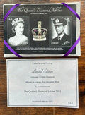 Rare Jersey 2012 Queen's Diamond Jubilee Miniature Sheet - Genuine 1.25mm Diamond - Limited Edition #152