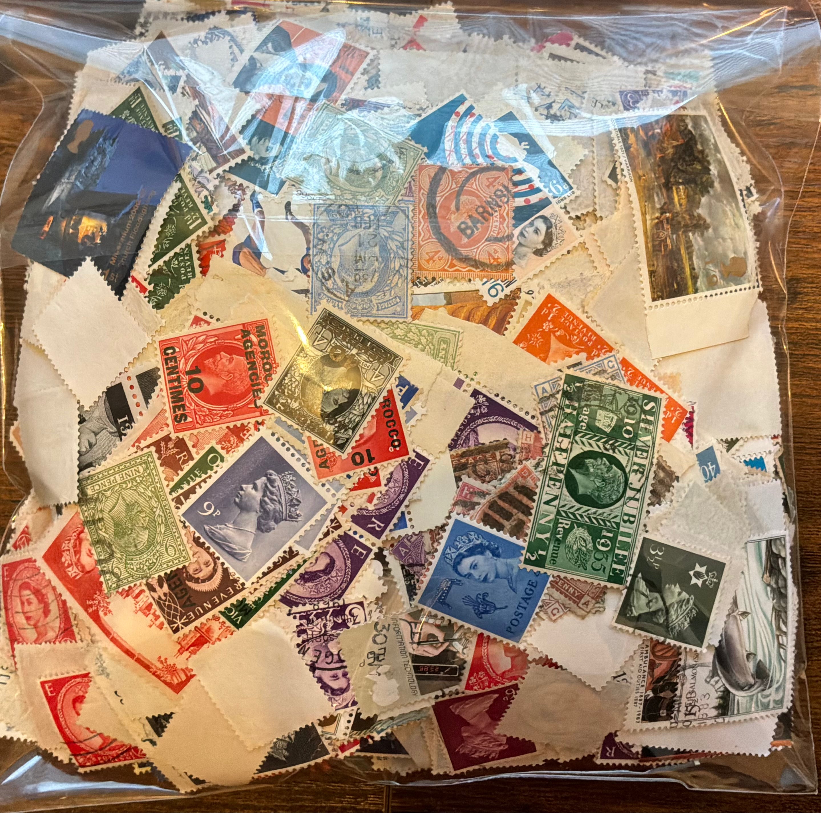 250g Great Britain Off-Paper Stamp Mix - Includes Morocco Agencies & KGV - LOT ST669*