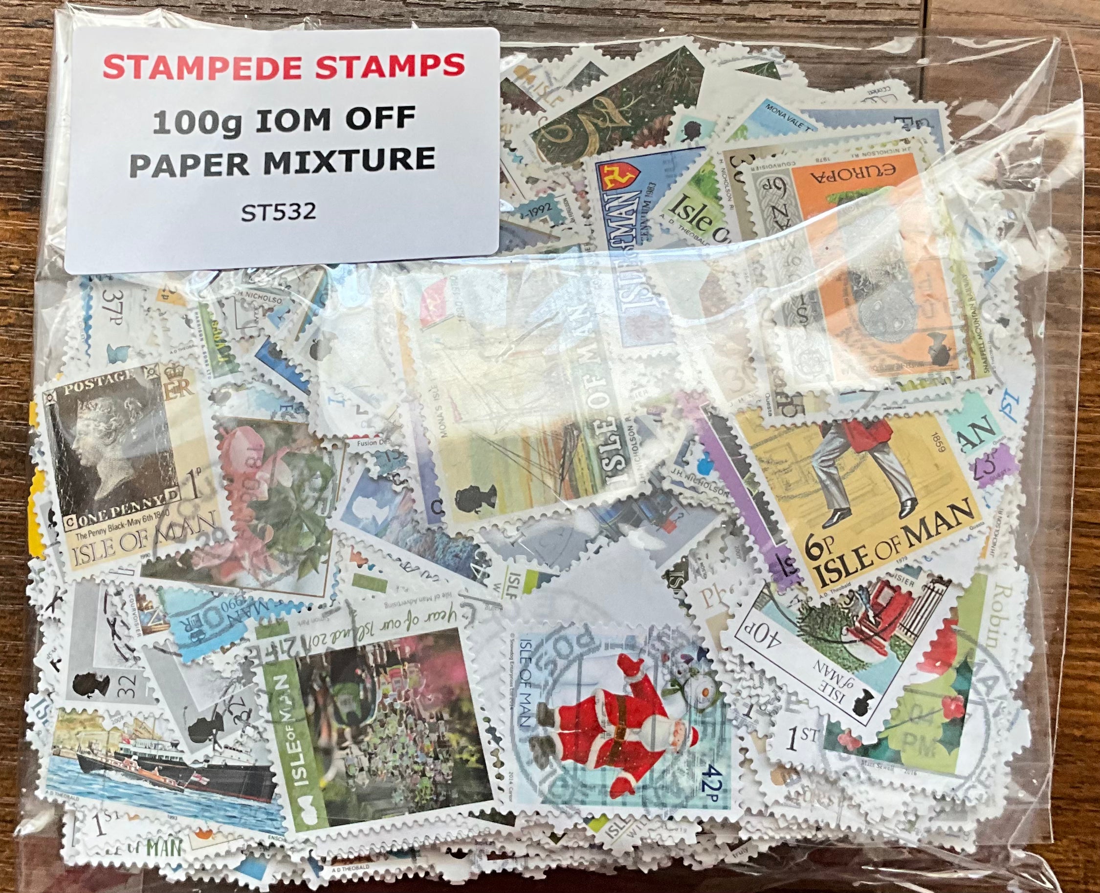 100g Isle of Man Off-Paper Stamp Mixture - 700+ Stamps - Manx Heritage & TT History - LOT ST532