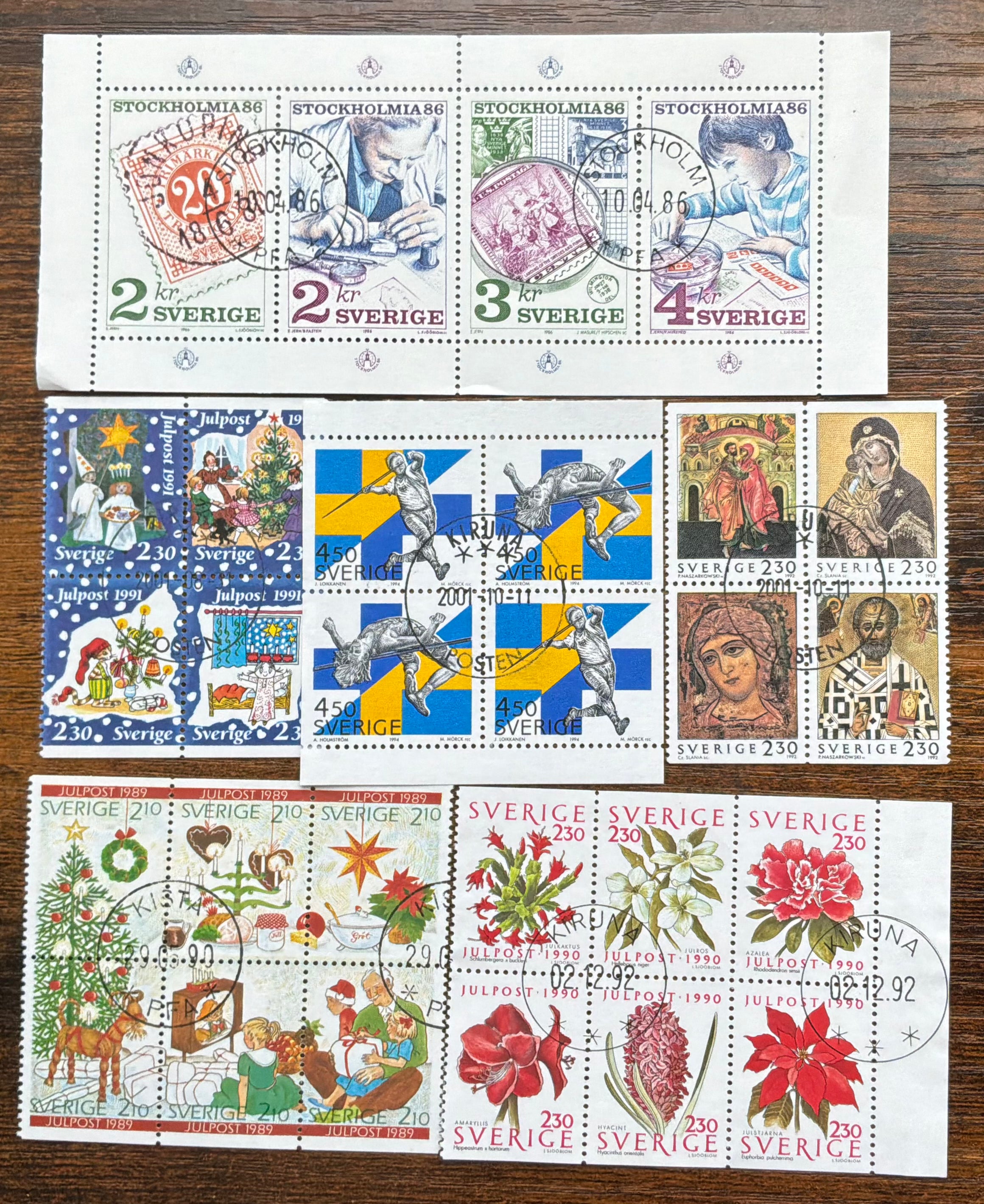 "Collection of Swedish Stamp Booklet Panes (1986–2001) - LOT ST612