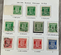 WWII Guernsey German Occupation Stamp Collection - 1941-44 Arms Set - Shade Varieties