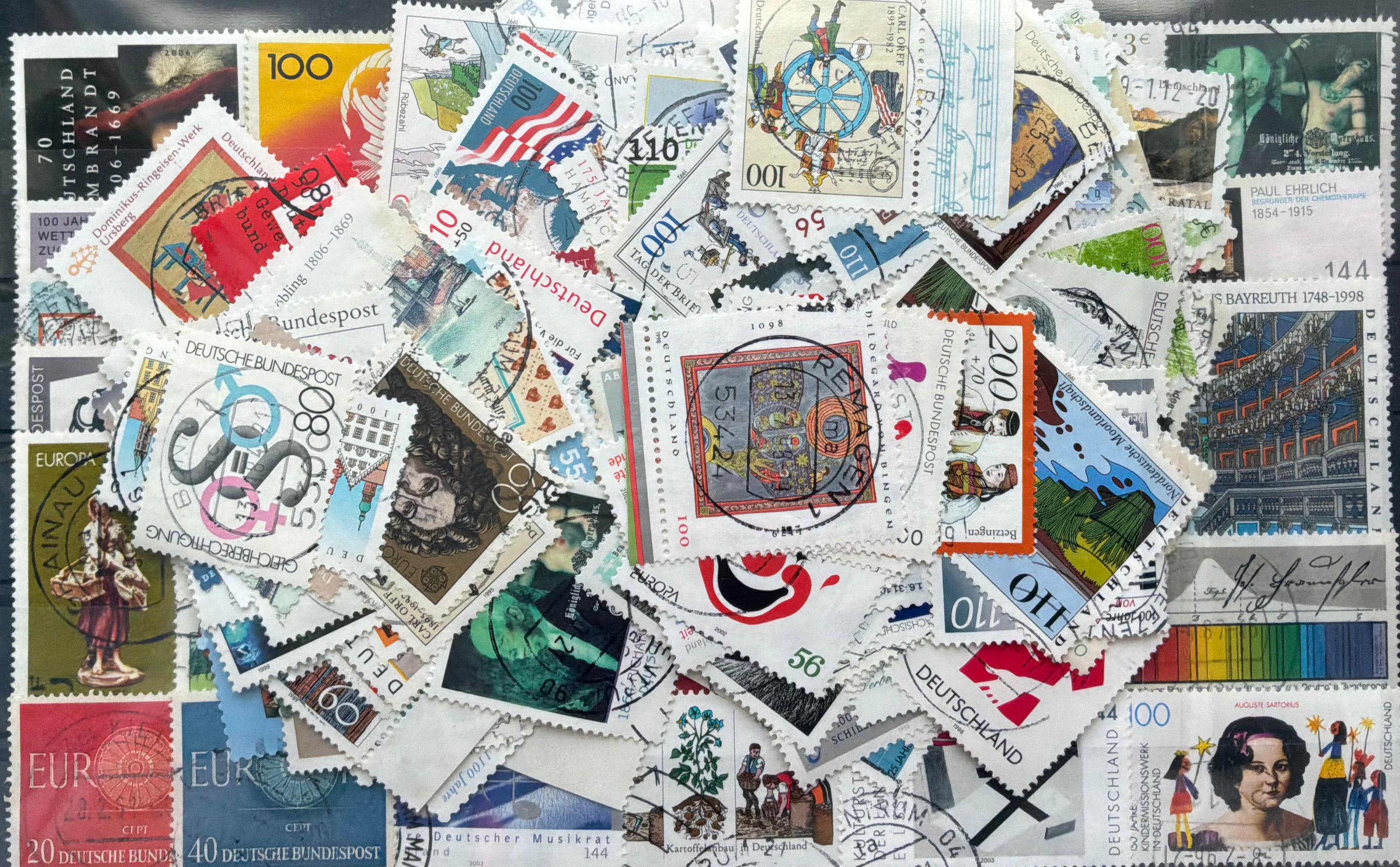 250 German Commemorative Stamp Mixture - Hildegard von Bingen Mystic Issues & 1960s Europa CEPT Mix - LOT ST645