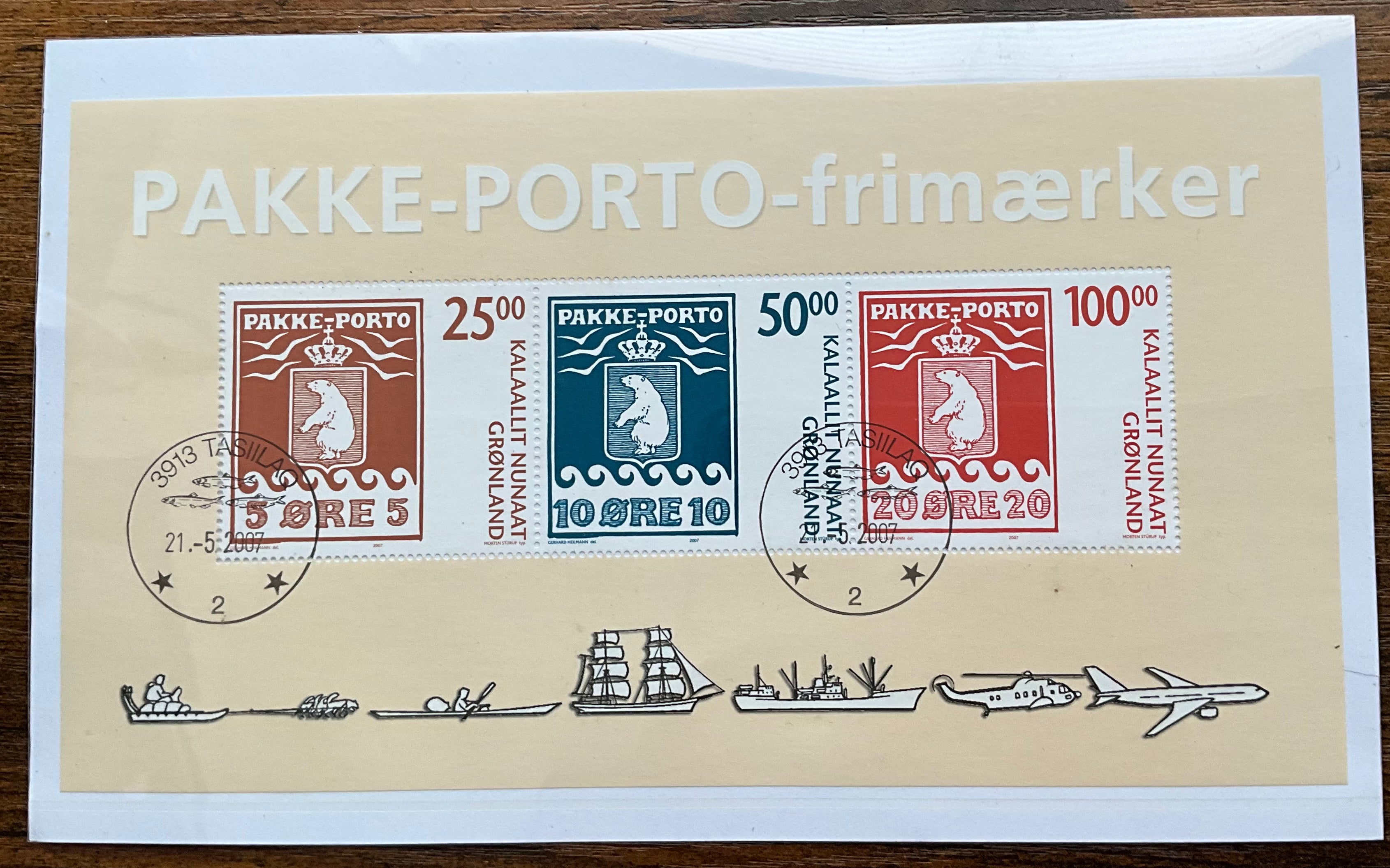 Greenland 2007 Pakke-Porto Centenary Souvenir Sheet - Polar Bear - Used Tasiilaq (LOT F2664)*