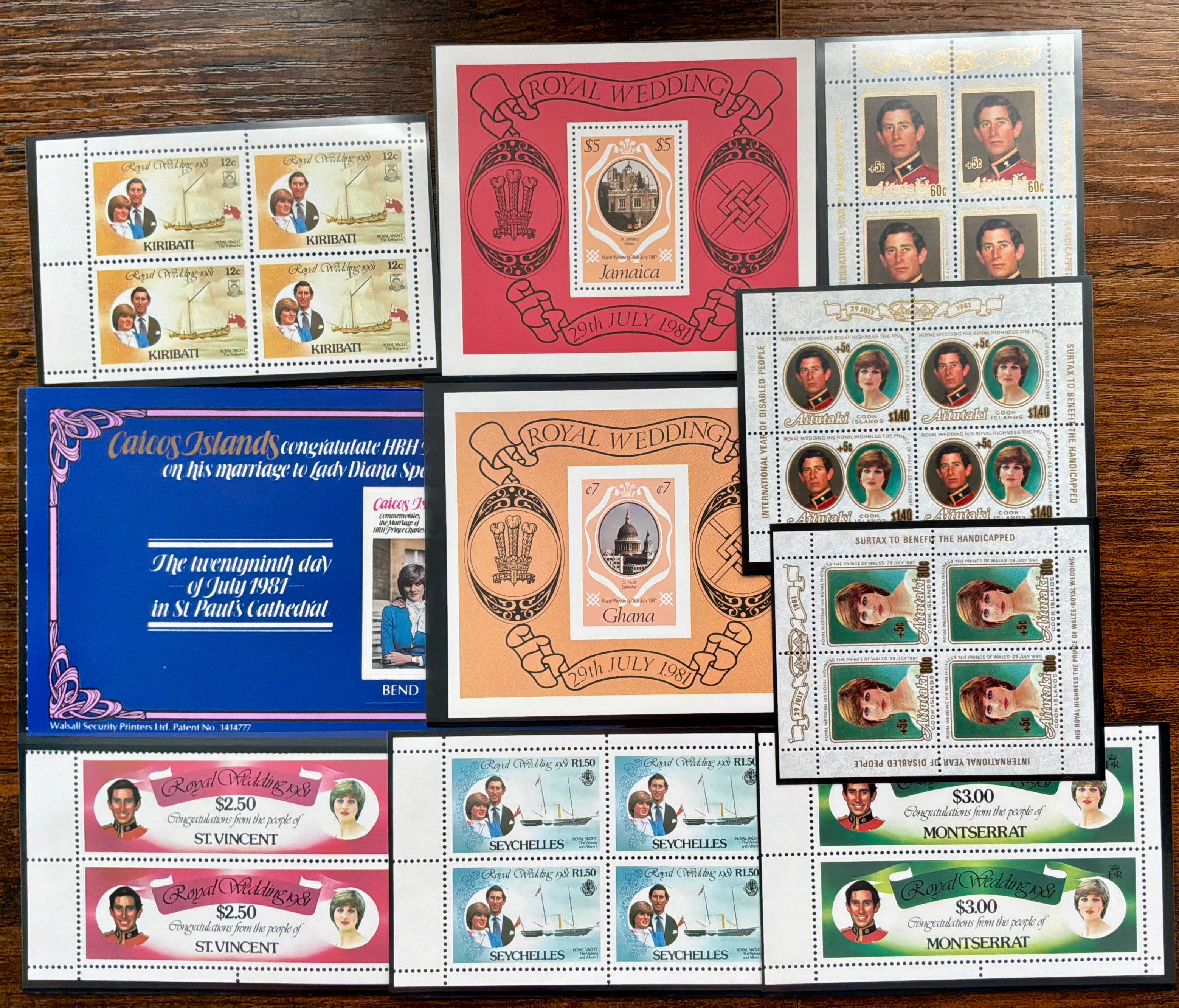 1981 Royal Wedding Commonwealth Omnibus Collection - 10 Miniature Sheets/Sheetlets - MNH