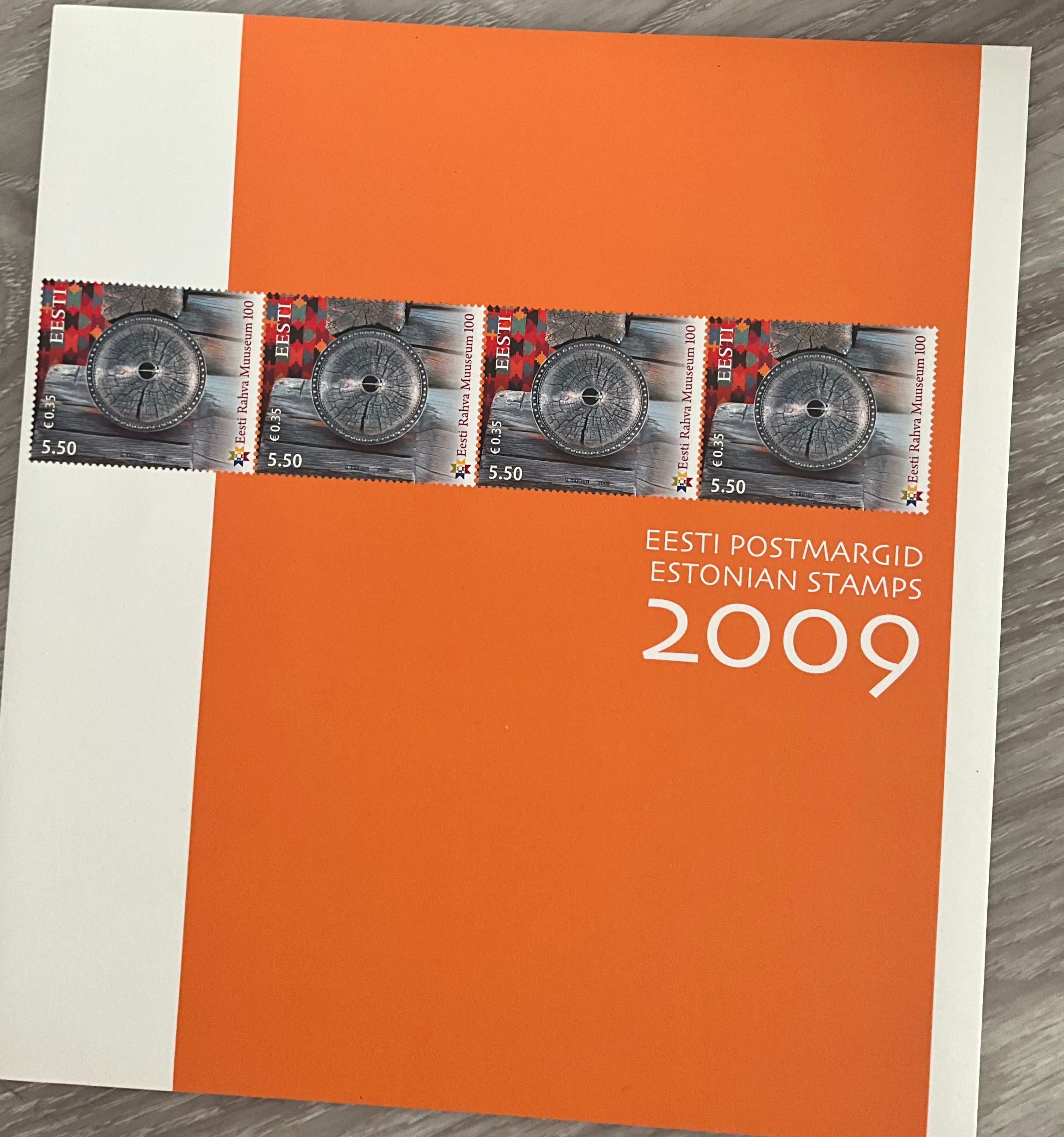 2009 Estonia Official Stamp Yearbook (Eesti Postmargid) – National Museum Centenary