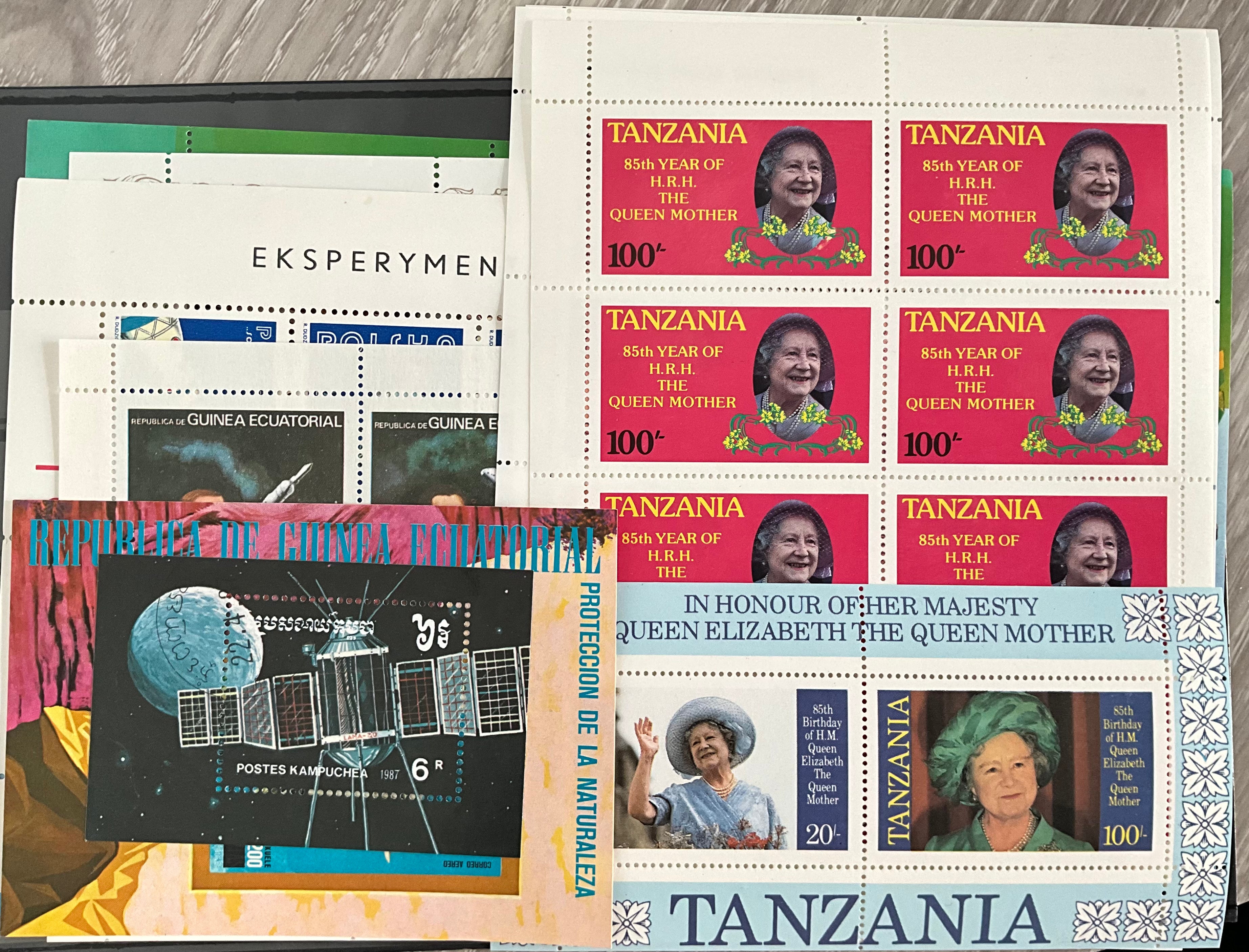 Lot of 10 World Miniature Sheets – Commonwealth Royalty, Space Exploration, Art & Nature (MNH)