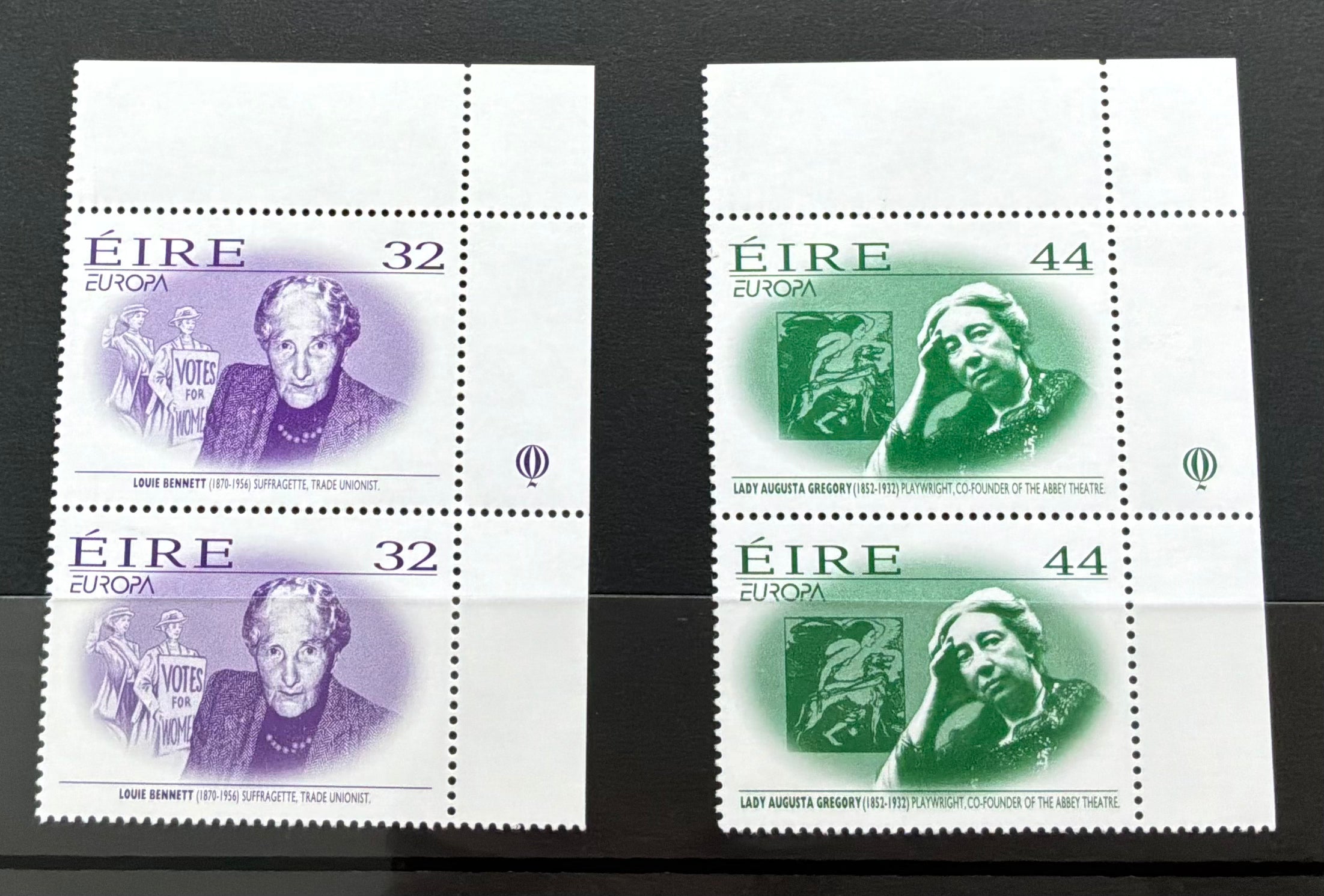 1996 Ireland Europa Stamps - Famous Women Set - Louie Bennett & Lady Augusta Gregory - LOT ST651