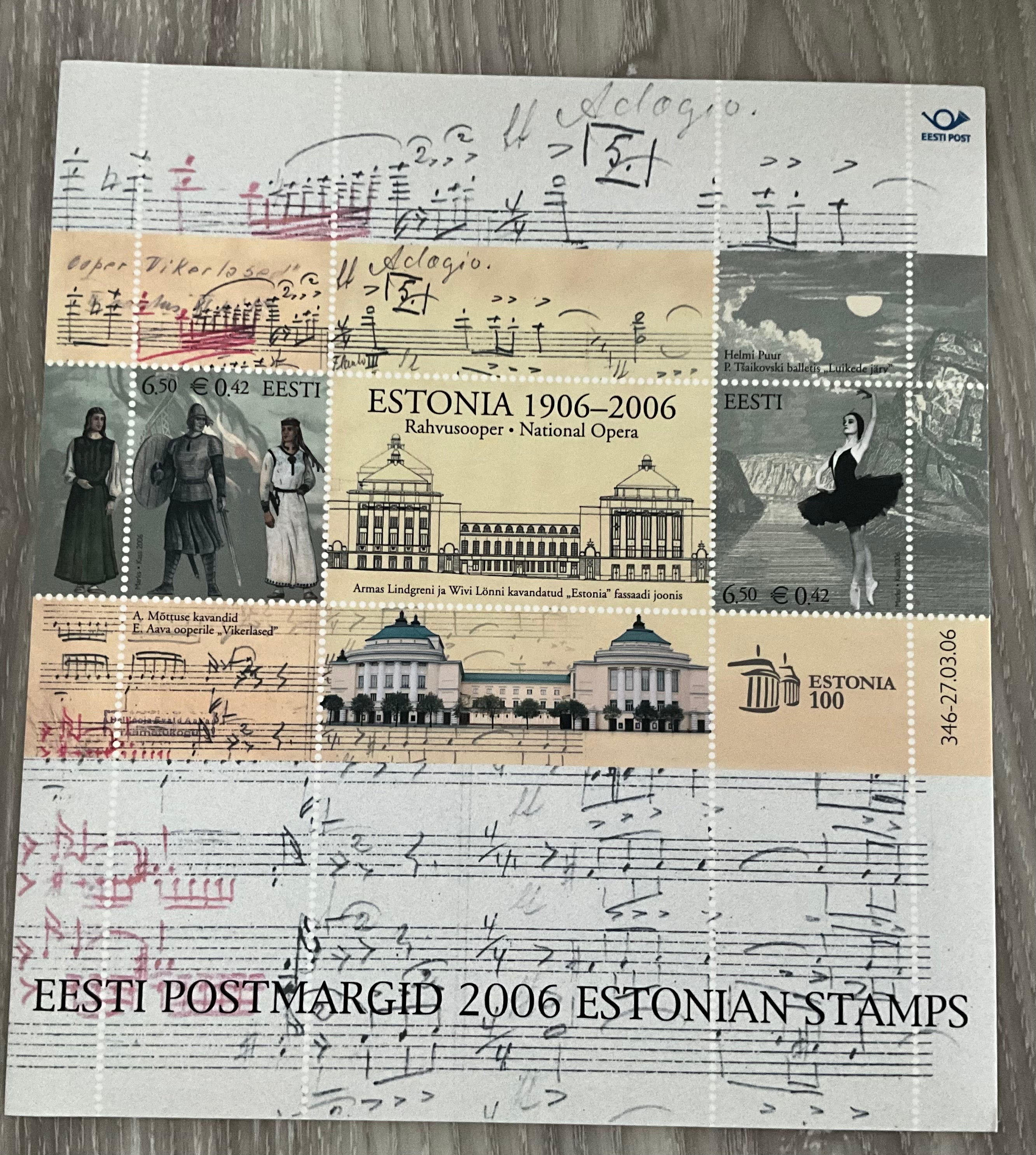 2006 Estonia (Eesti) Complete Year Pack – Mint MNH – National Opera Centenary