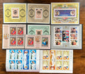 1981 Royal Wedding 9-Sheetlet Collection - Cook Islands Surtax, Lesotho, Nevis & Guernsey - MNH