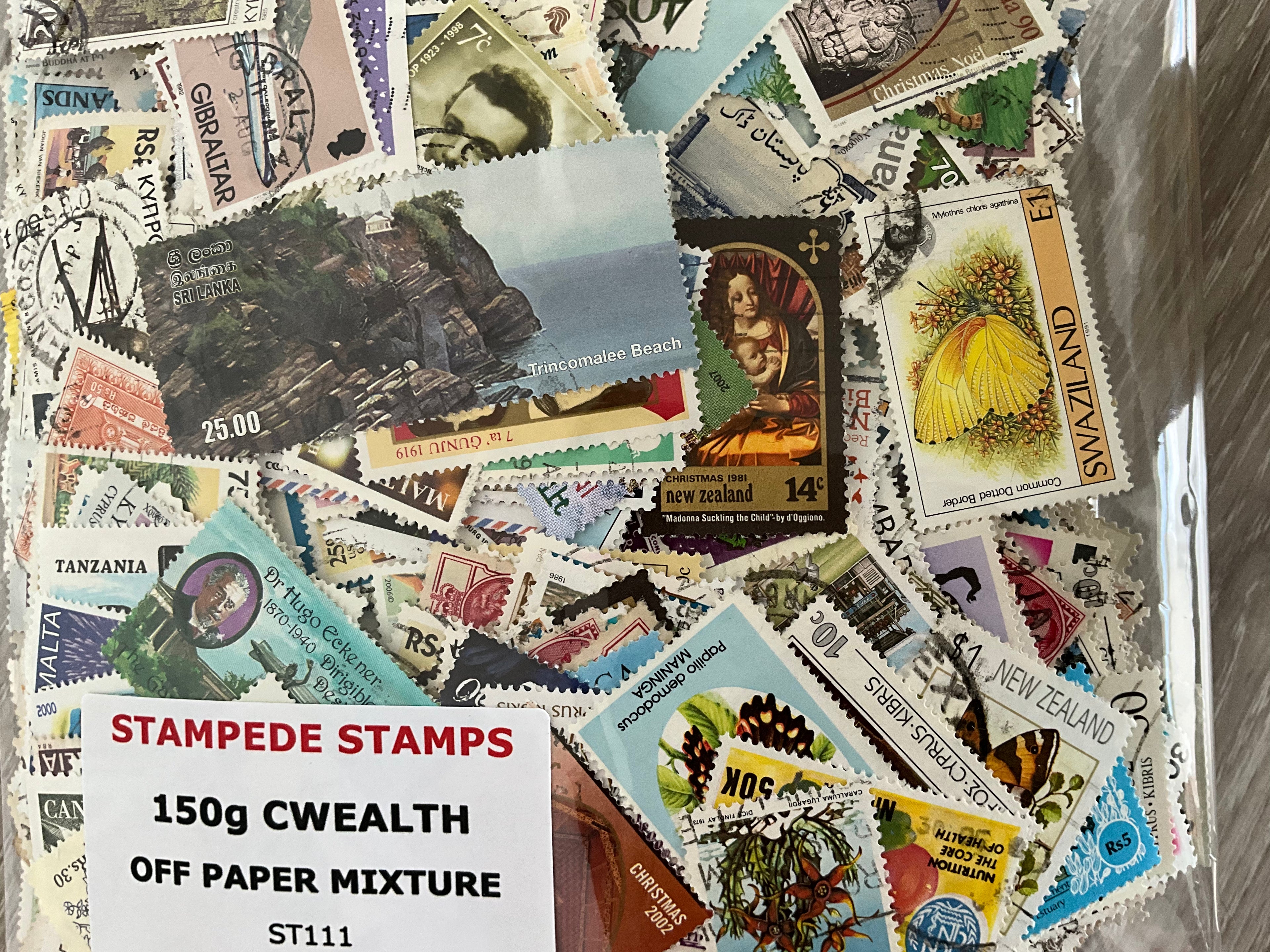 150g British Commonwealth Off Paper Stamp Mixture - Excellent Variety ST111*
