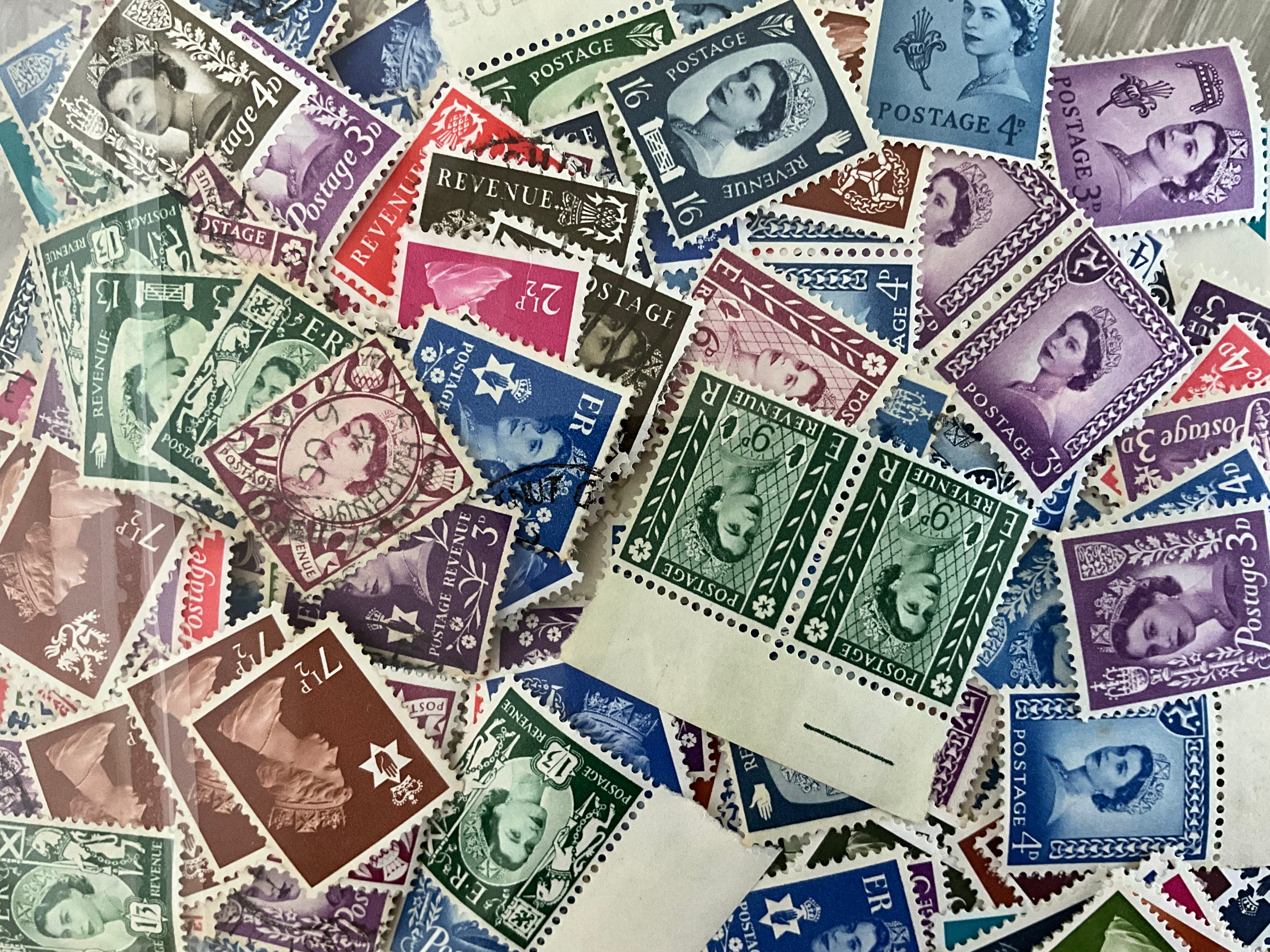 Job lot of QEII Pre-Decimal Regional Wilding Stamps - Scotland, Wales, NI, IOM - Mint & Used