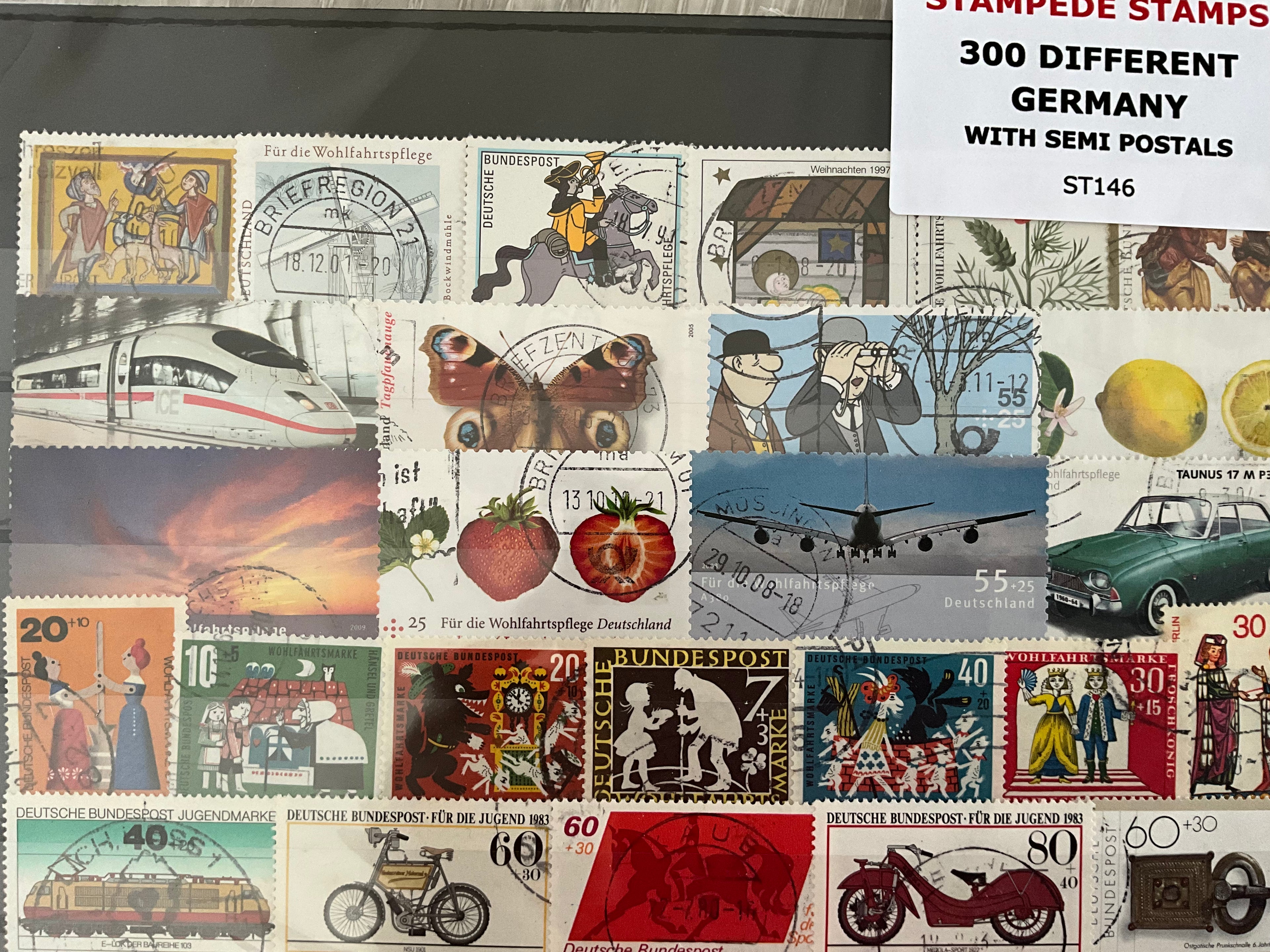 300 Different Germany Off Paper Stamp Collection With 25% Semi-Postals - Lot ST146