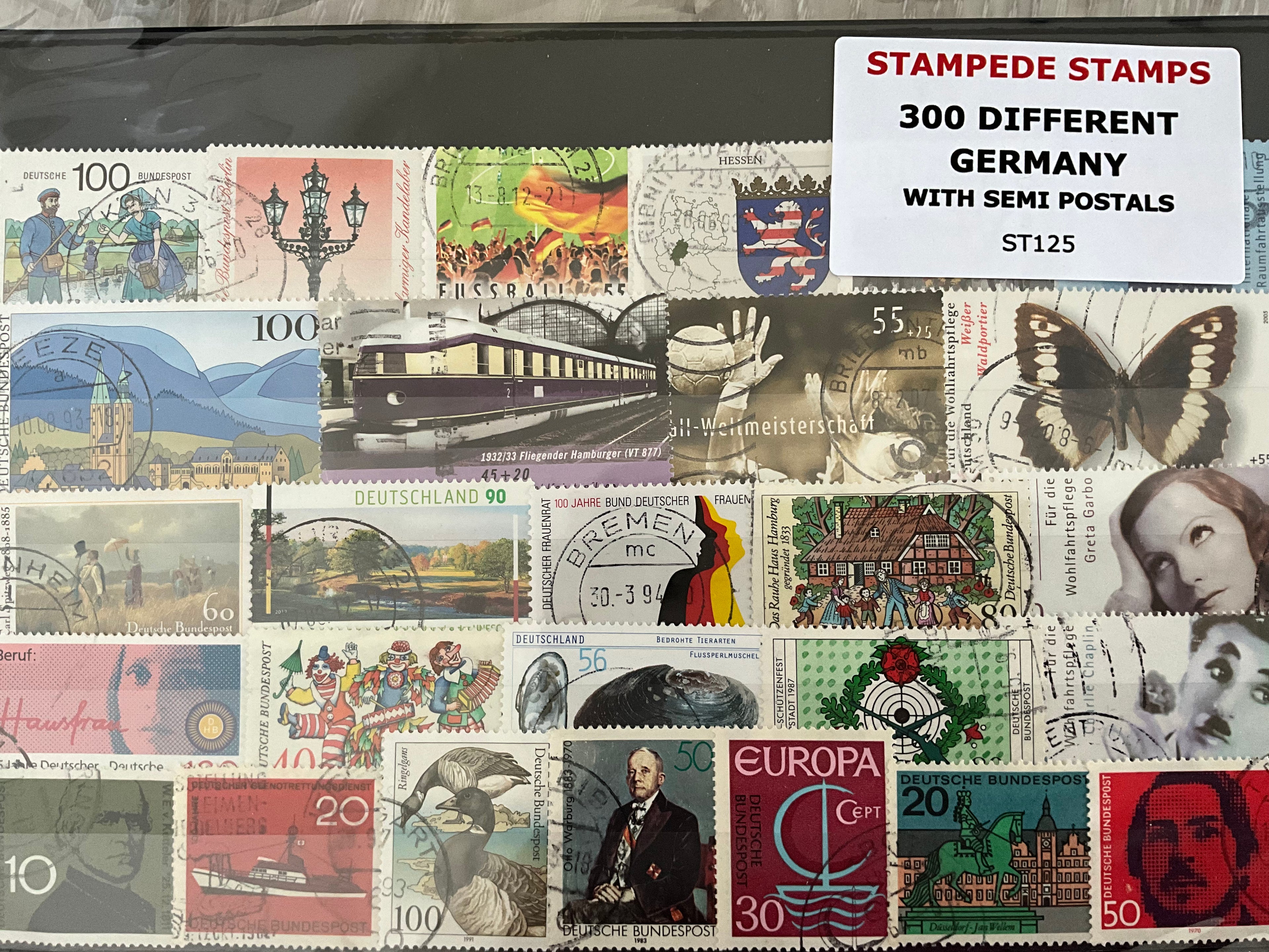 300 Different Germany Stamp Collection - Includes Semi-Postals / Charity Issues - Off Paper - Lot ST125
