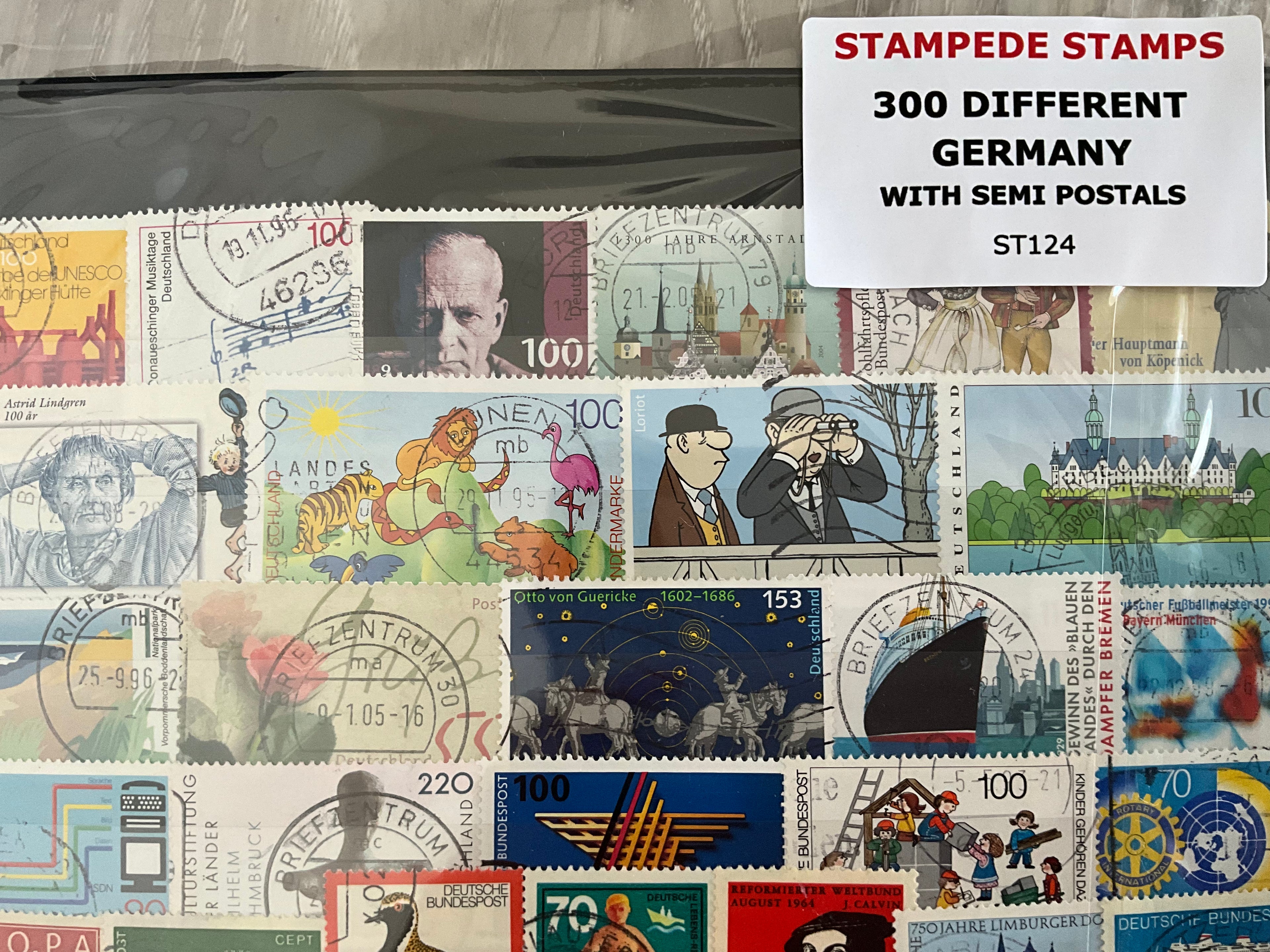 300 Different Germany Stamp Collection - Includes Semi-Postals / Charity Issues - Off Paper - Lot ST124