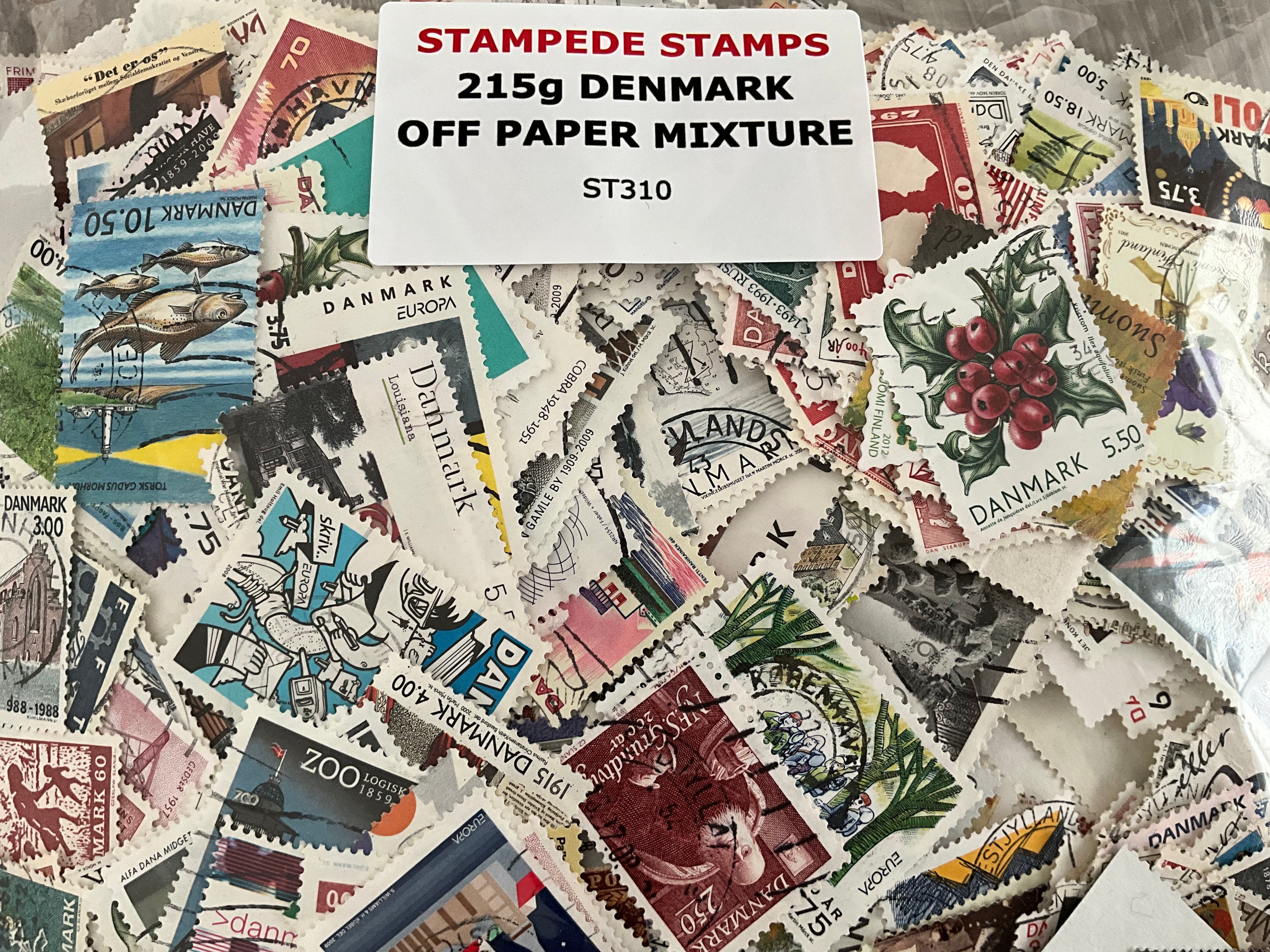 215g Denmark (Danmark) Stamp Mixture – Off Paper Mixture, Unsorted - Lot ST310