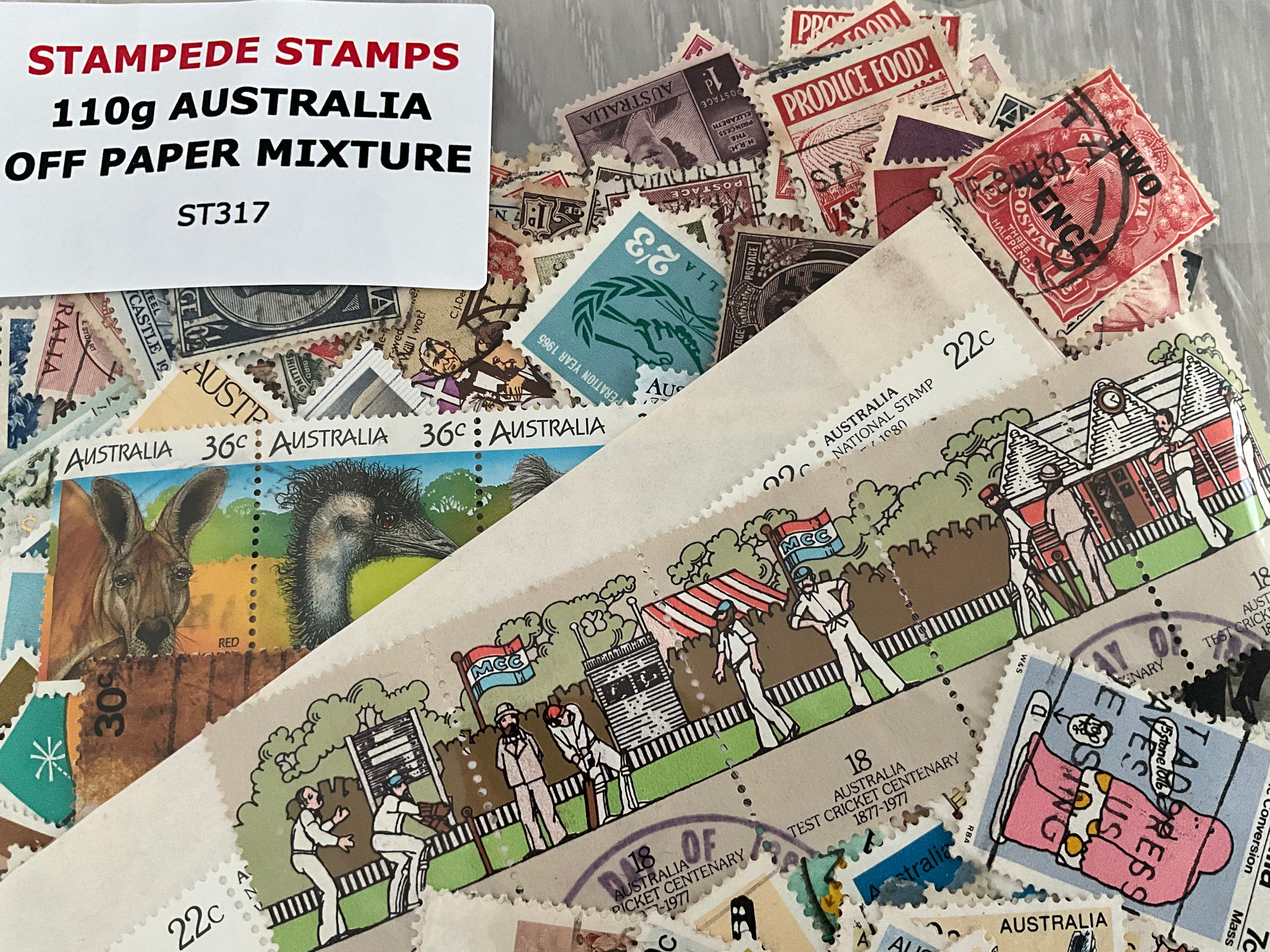 110g Australia Stamp Mixture – Off Paper Mixture, Pre-Decimal & Modern Mix - Lot ST317