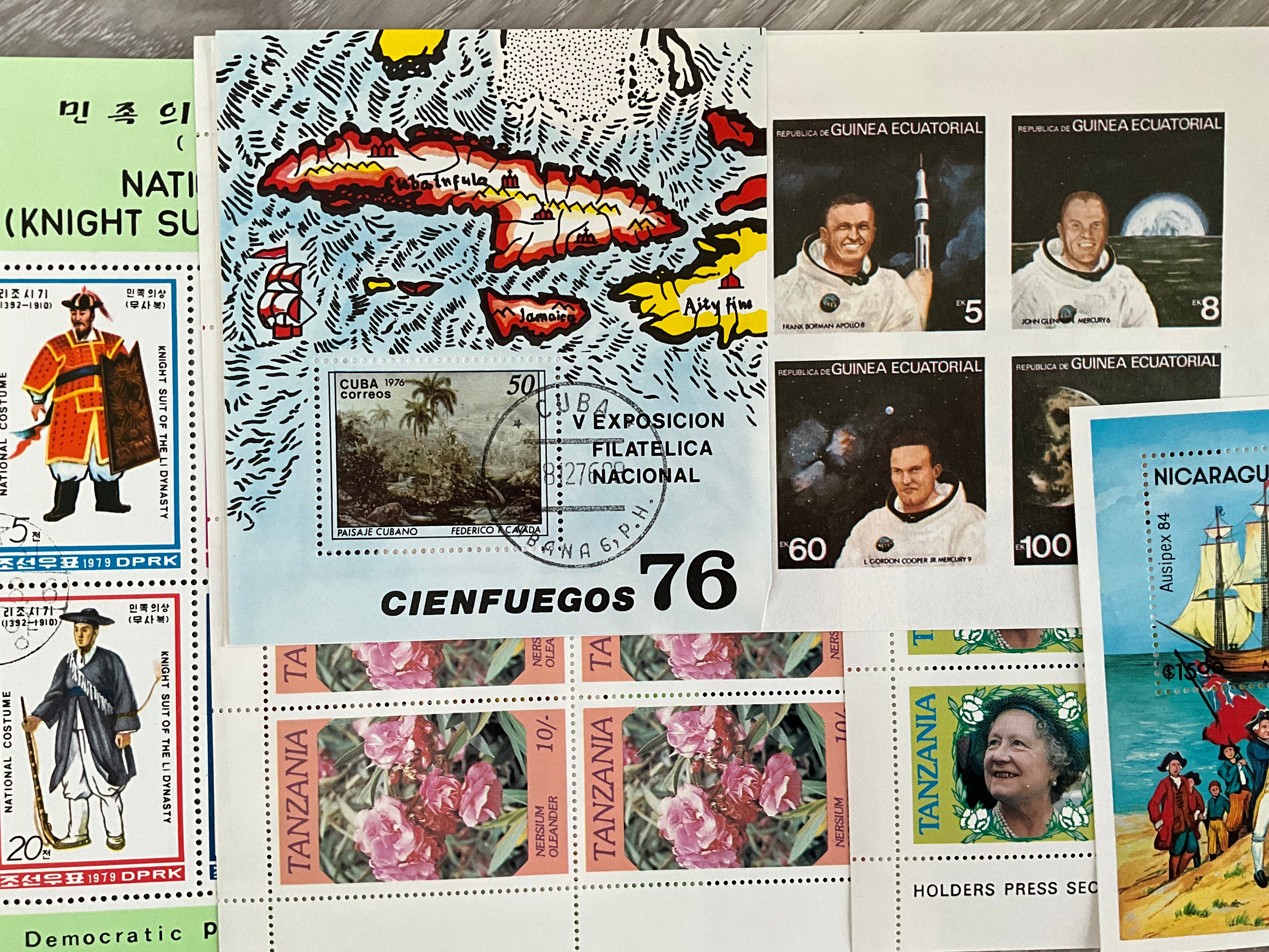 Lot of 10 World Miniature Sheets – NASA Space, Maritime History, Royalty & Art (MNH)