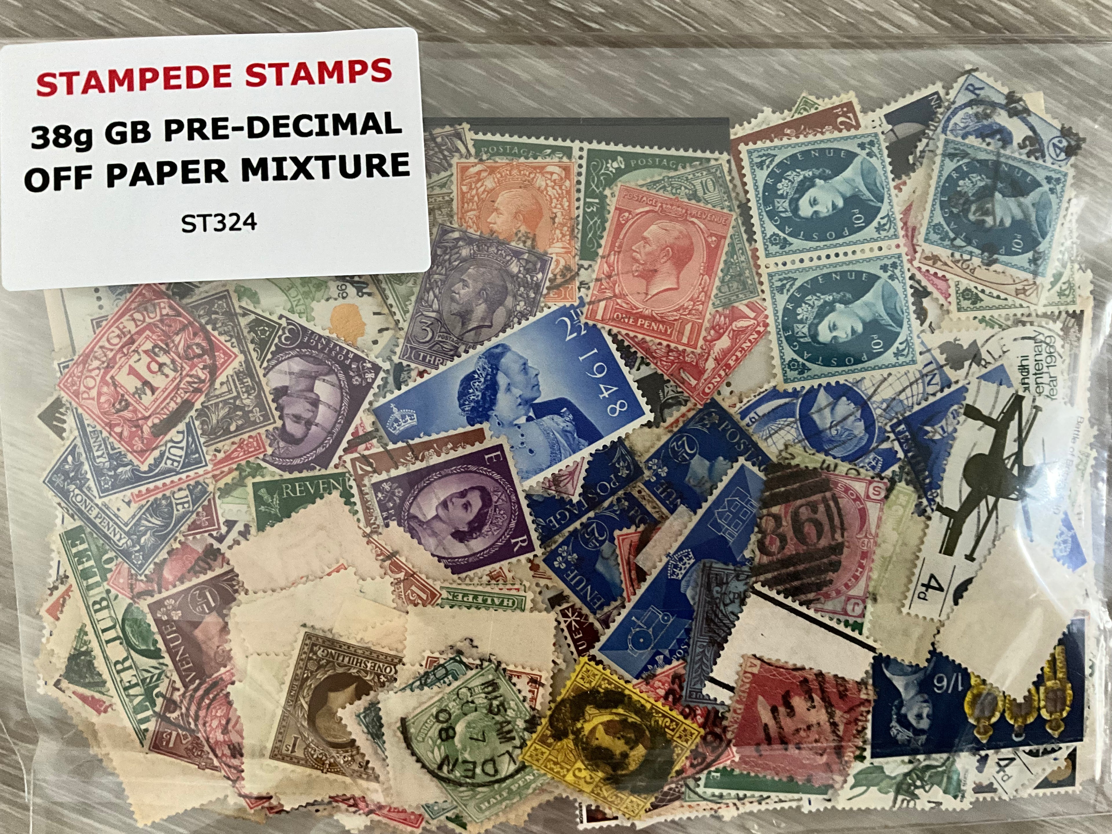 38g GB Pre-Decimal Stamp Mixture – Strong George V & George VI Content - LOT ST324