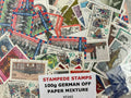 100g German Off-Paper Stamp Mixture – Large Unsorted Lot – Strong Sports & Art Themes - LOT ST262