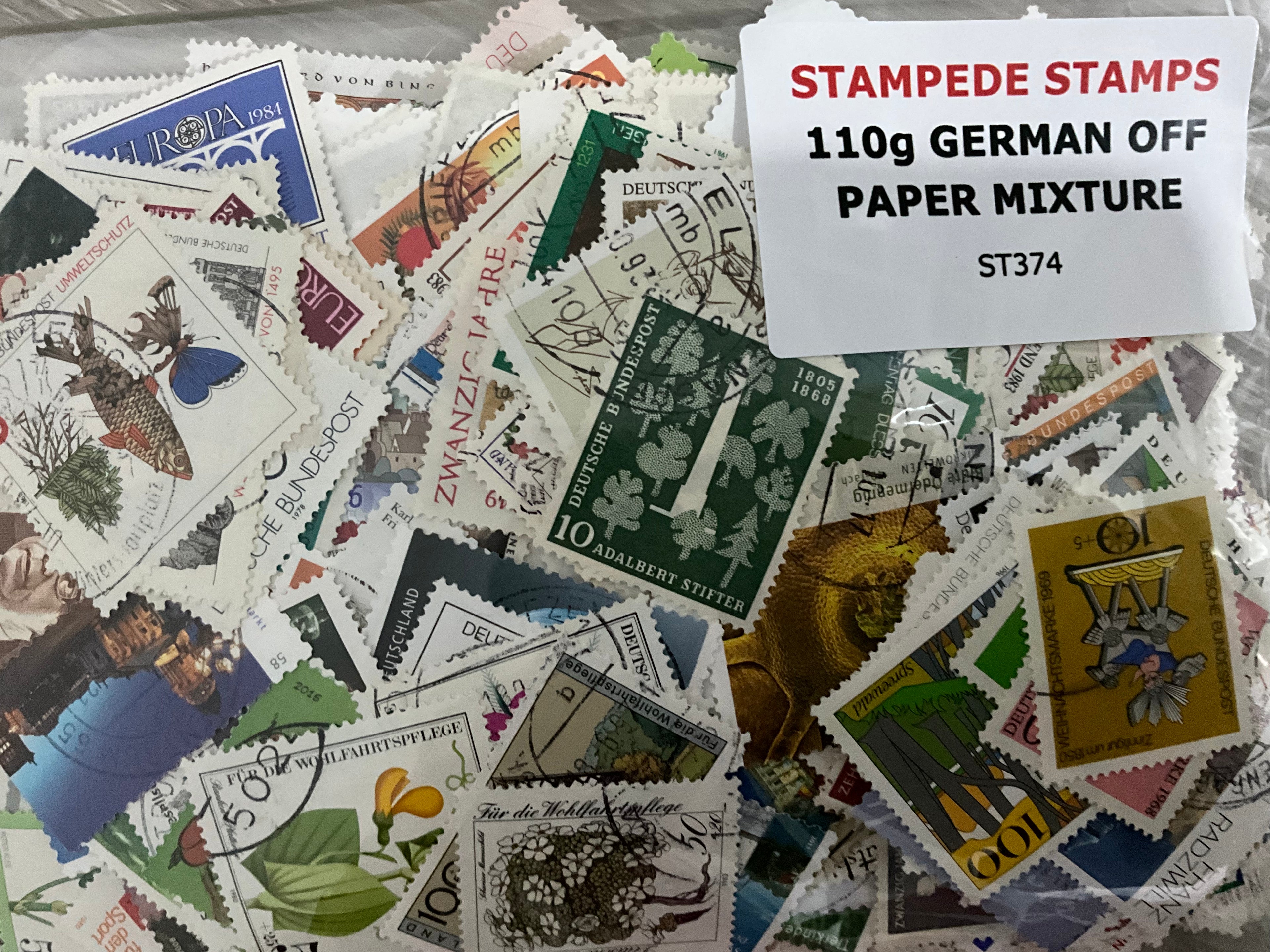 100g German Off-Paper Stamp Mixture – Large Unsorted Lot – Welfare & Commems - LOT ST374